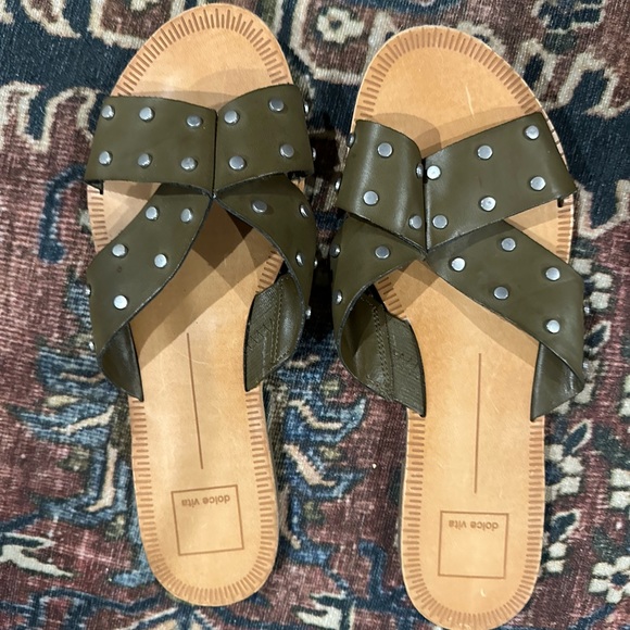 Dolce vita size 9 olive green sandals. - Picture 1 of 4